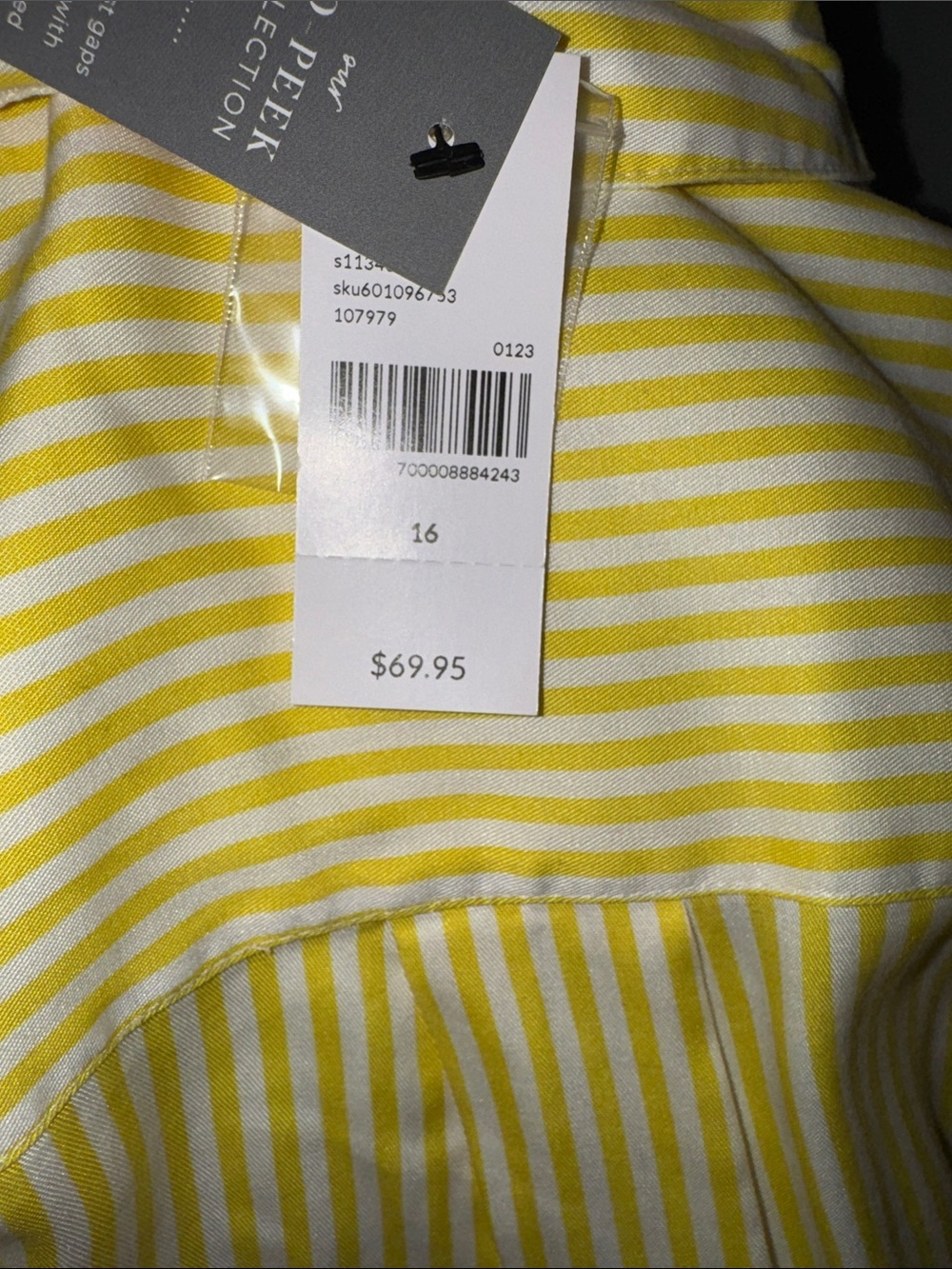 Lane Bryant Yellow Striped Shirt Tunic with Self Tie - Picture 10 of 10